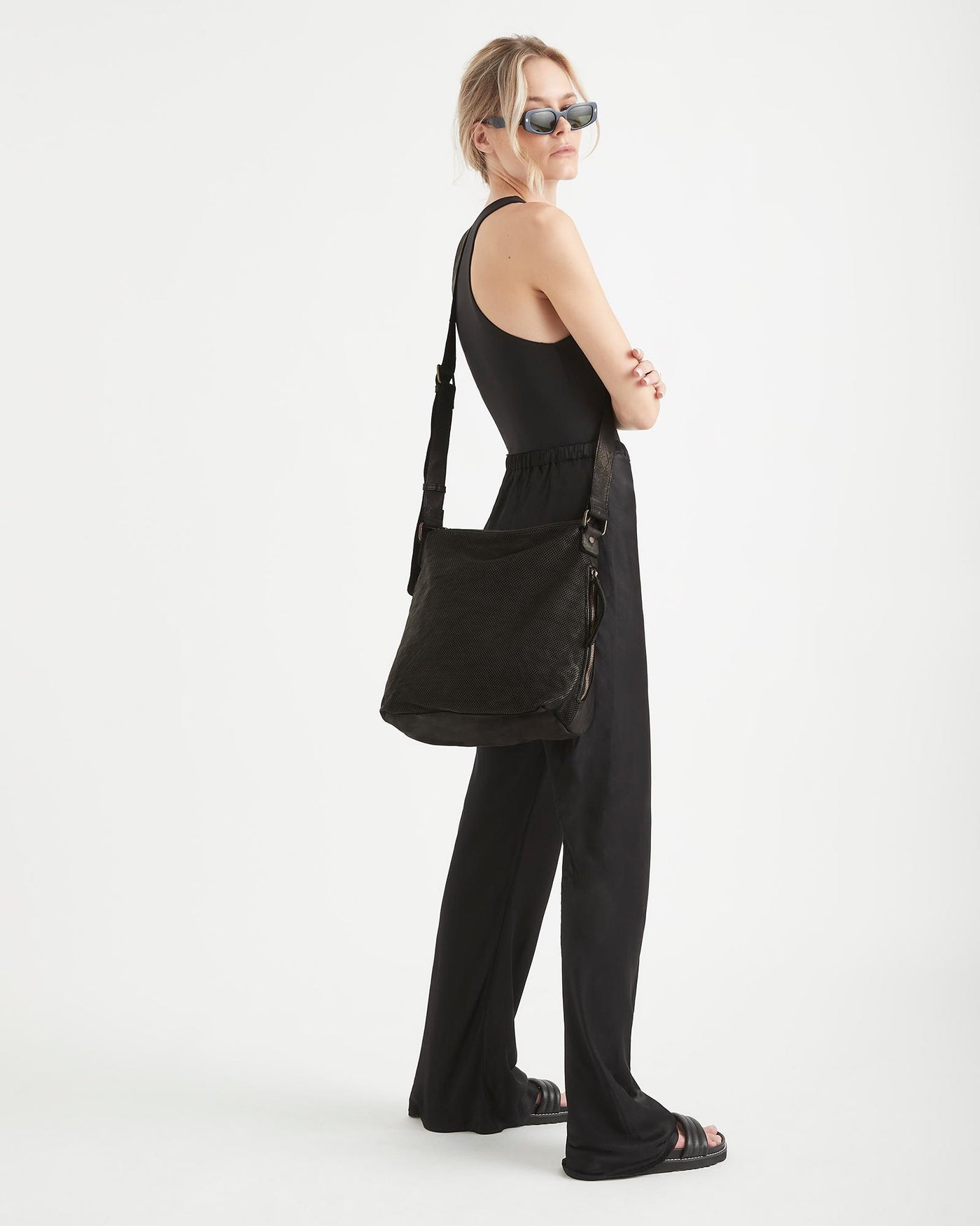 Perforated Slouchy Black
