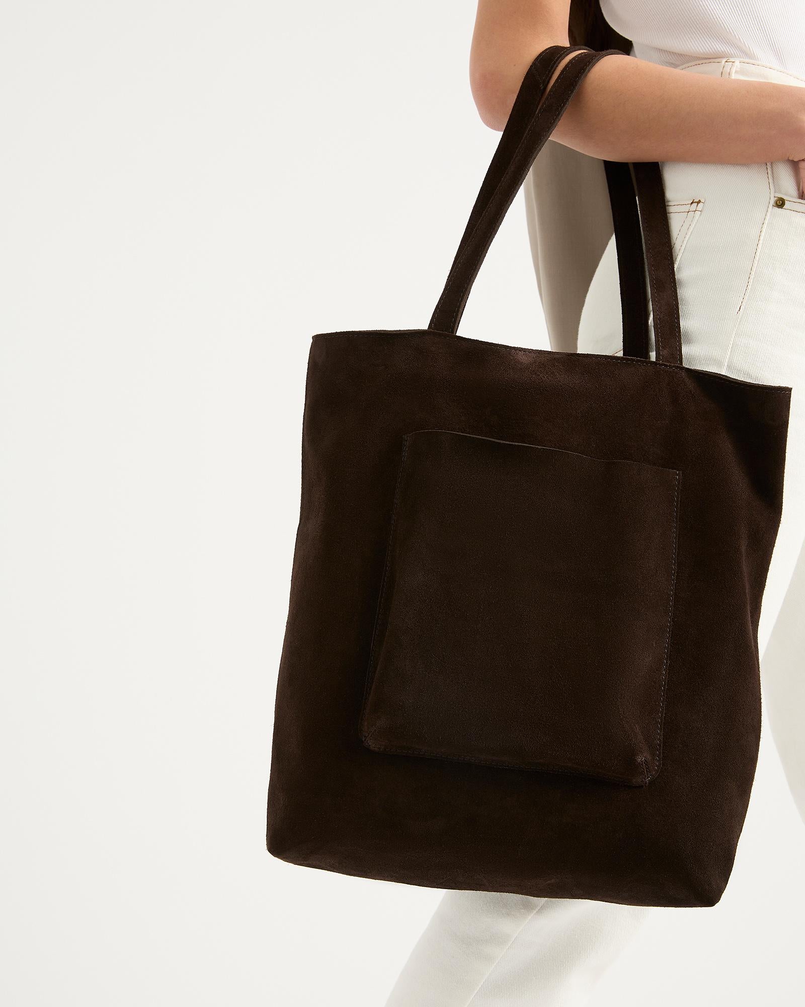 Suede Everyday Tote Chocolate