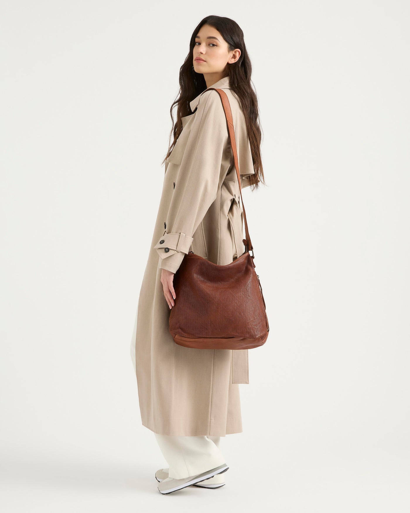 Perforated Slouchy Cognac