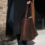 Suede Cabas Chocolate