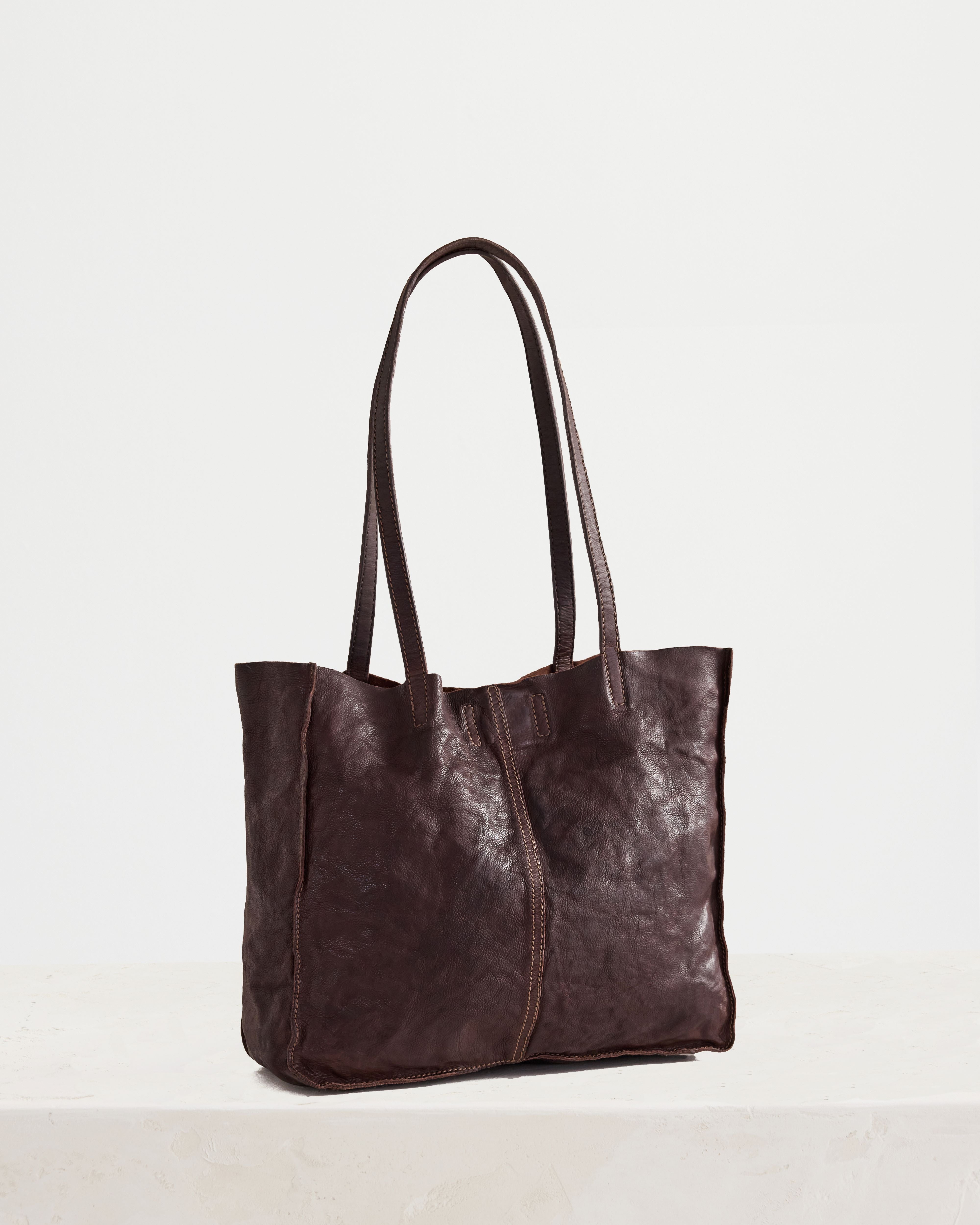 Tumbled Baby Unlined Tote Chocolate