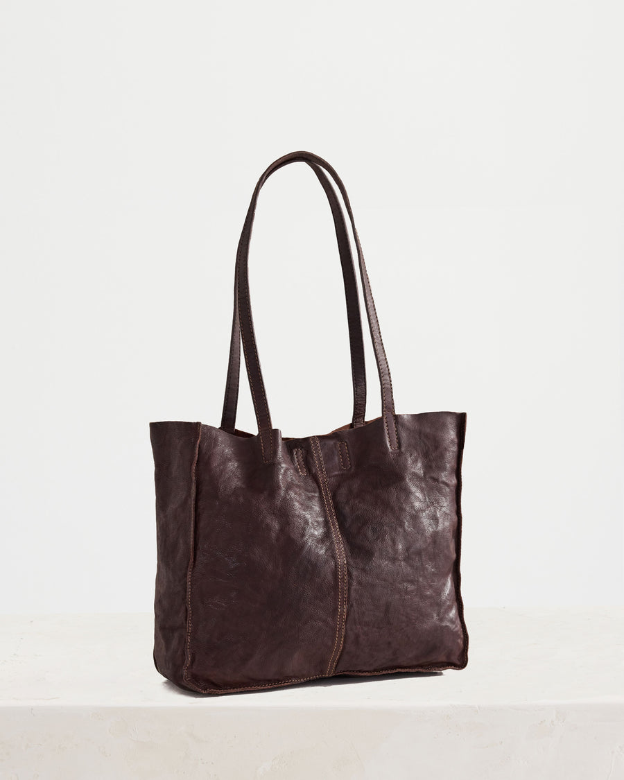 Tumbled Baby Unlined Tote Chocolate