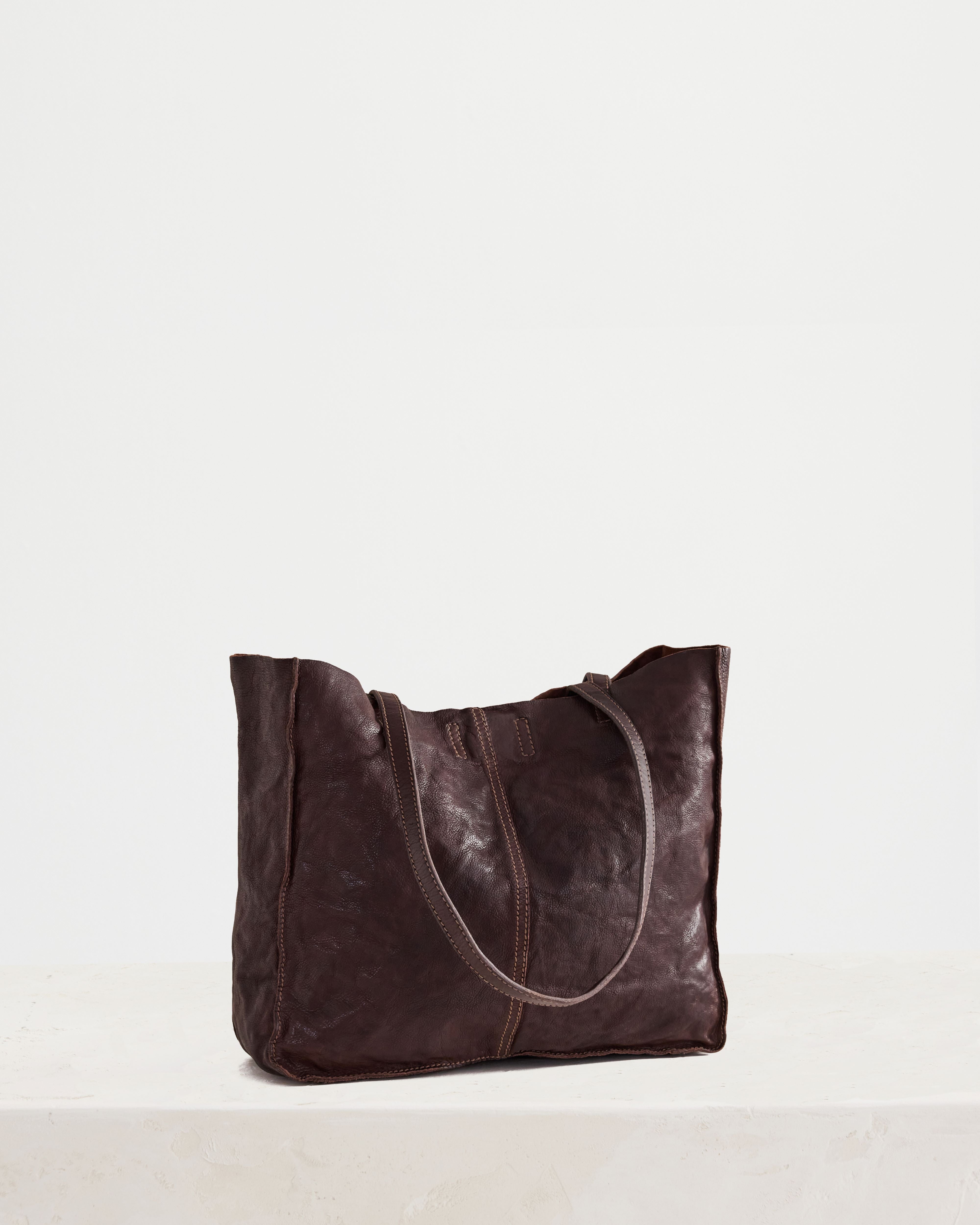 Tumbled Baby Unlined Tote Chocolate