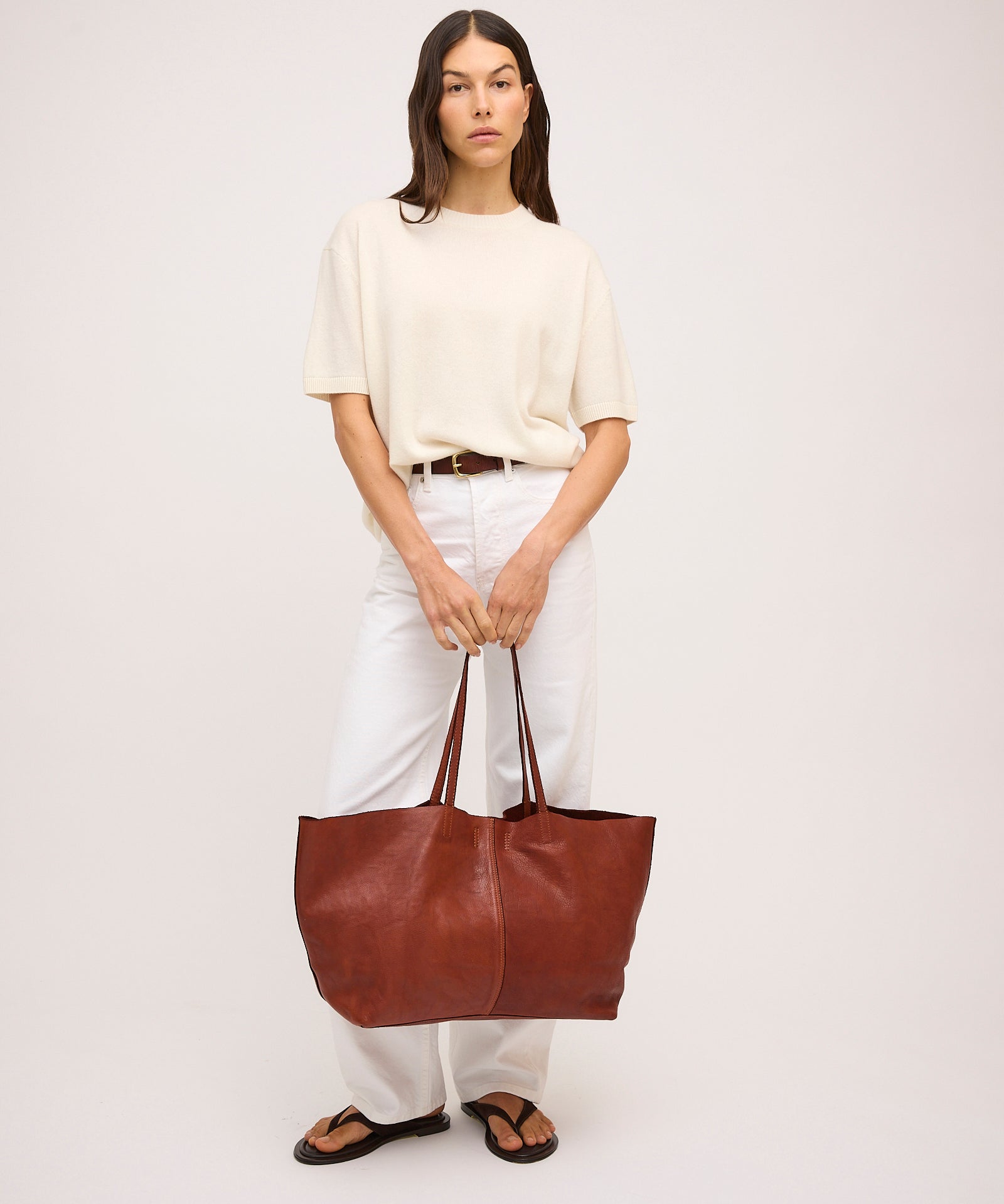 Unlined Tote Cognac