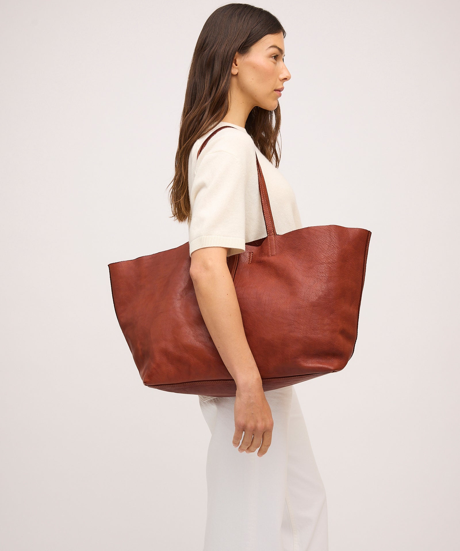 Unlined Tote Cognac