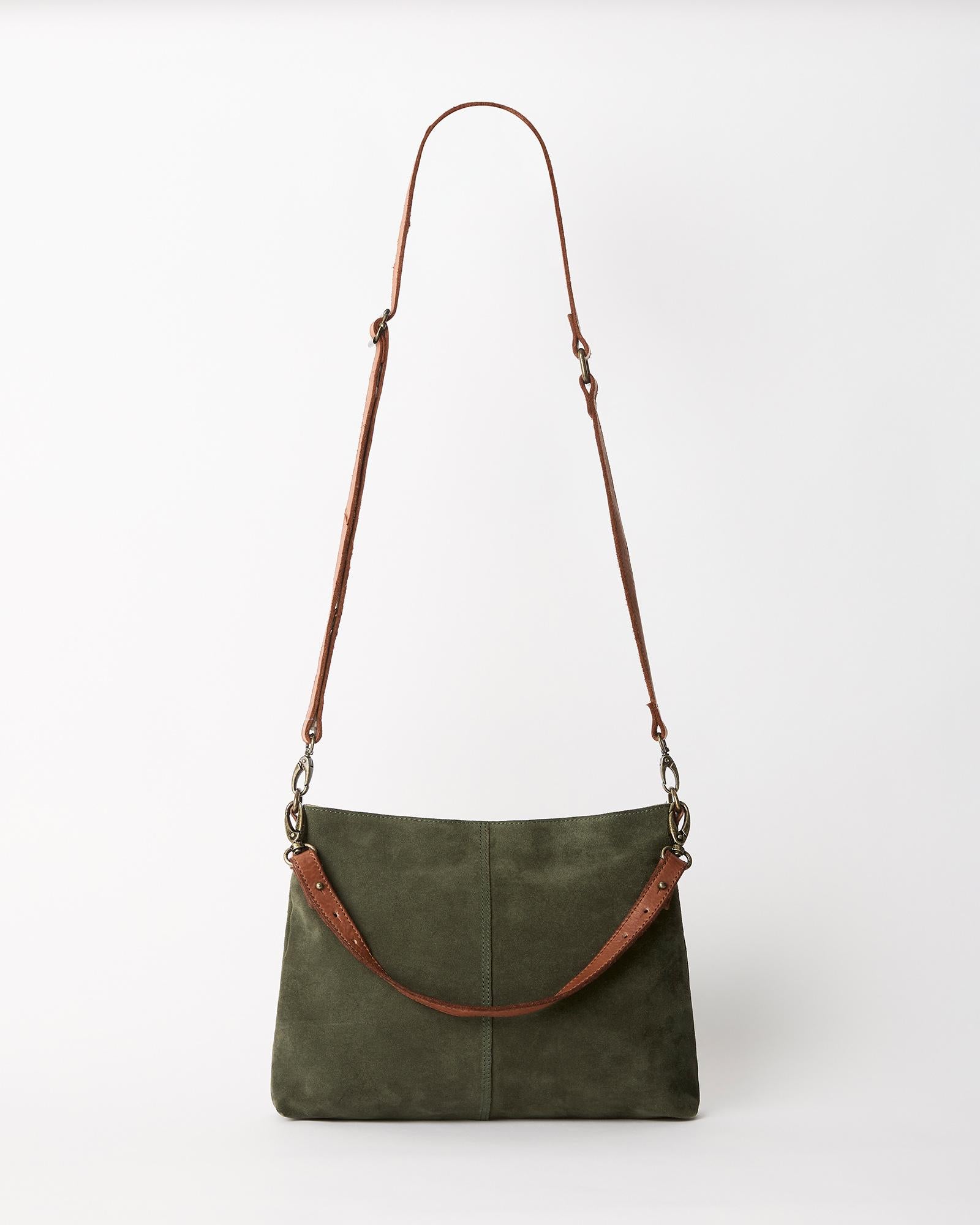 Suede Messenger - Olive