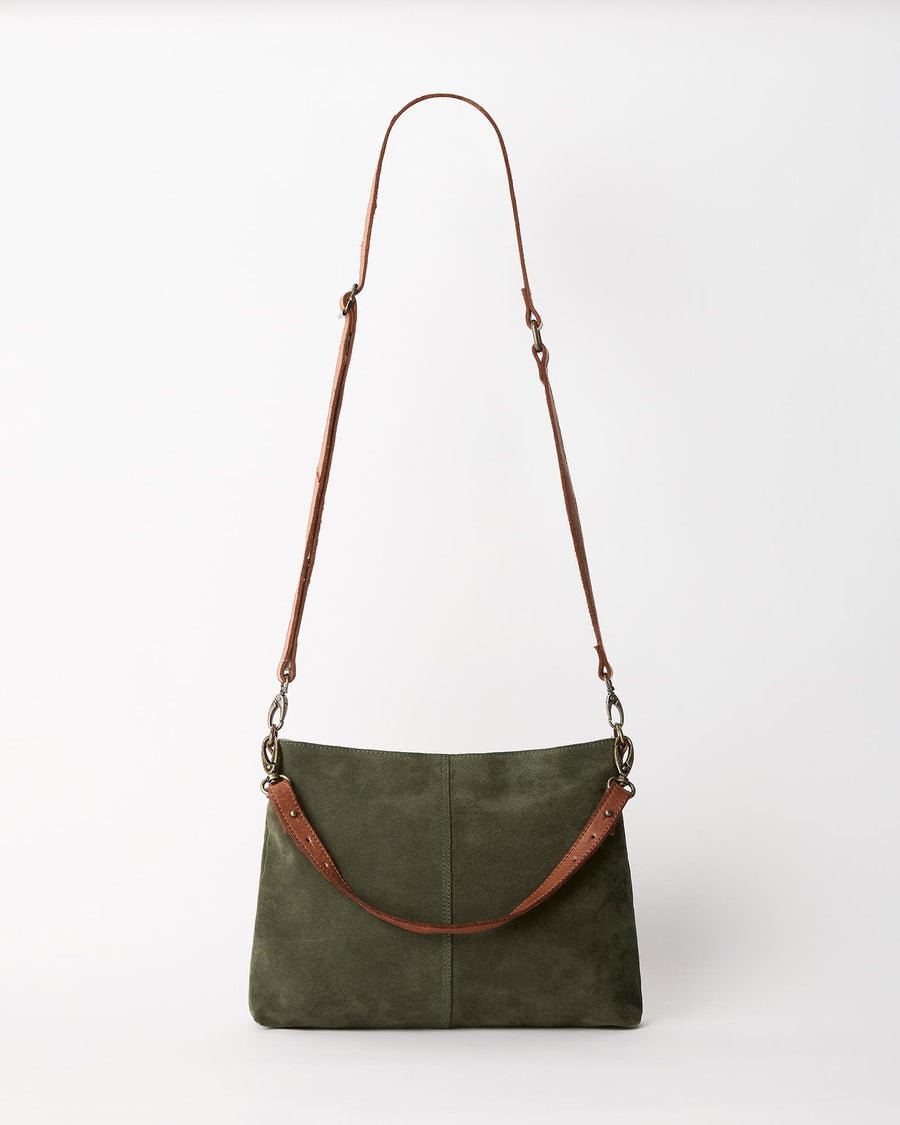 Suede Messenger - Olive