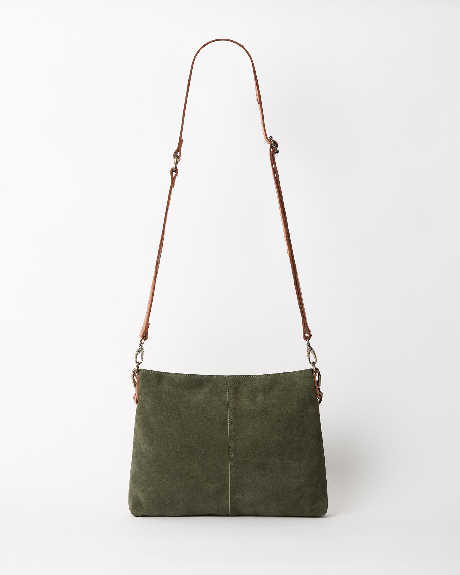 Suede Messenger - Olive