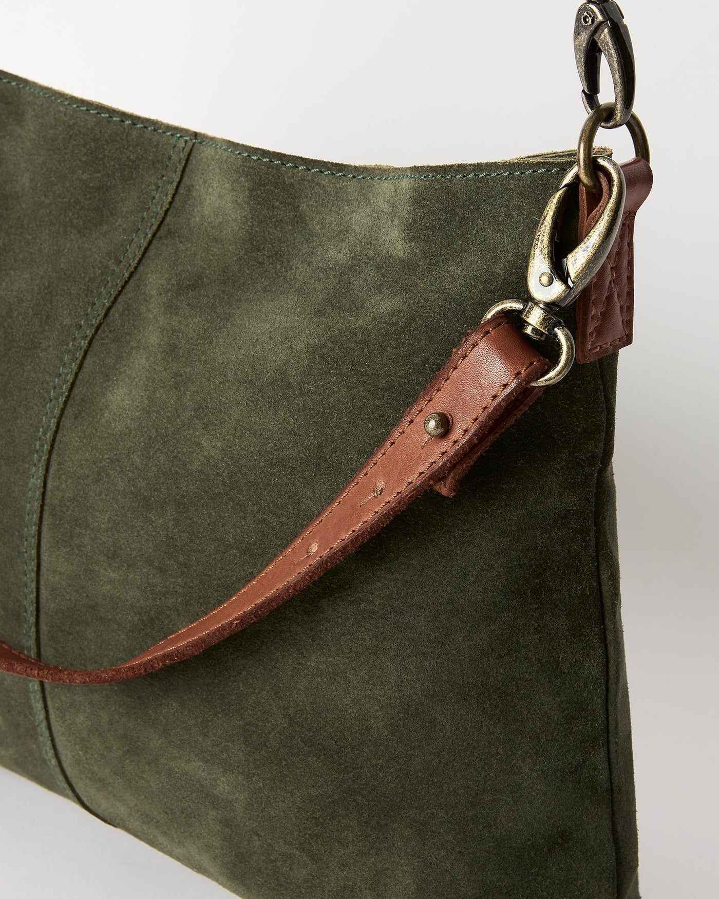 Suede Messenger - Olive