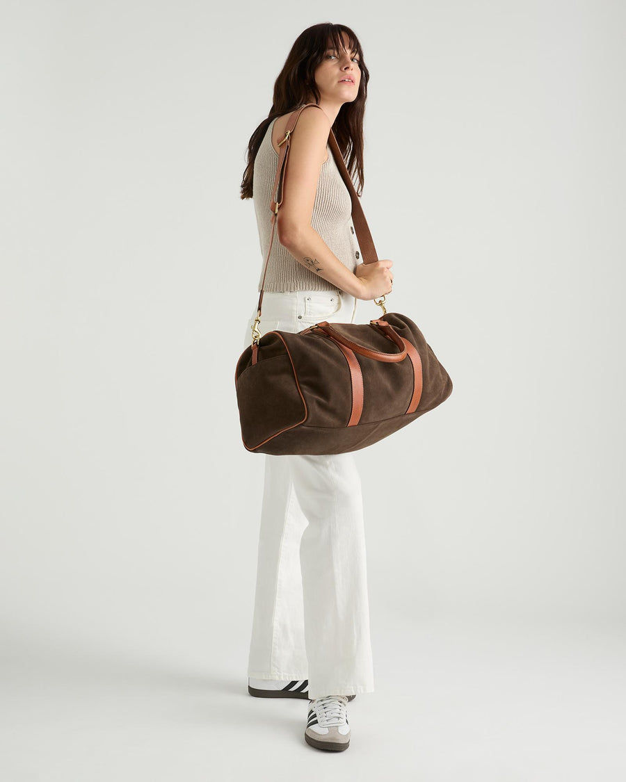 Baxter Travel Bag - Chocolate Suede