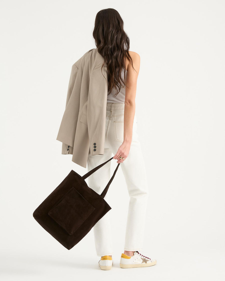 Suede Everyday Tote - Chocolate