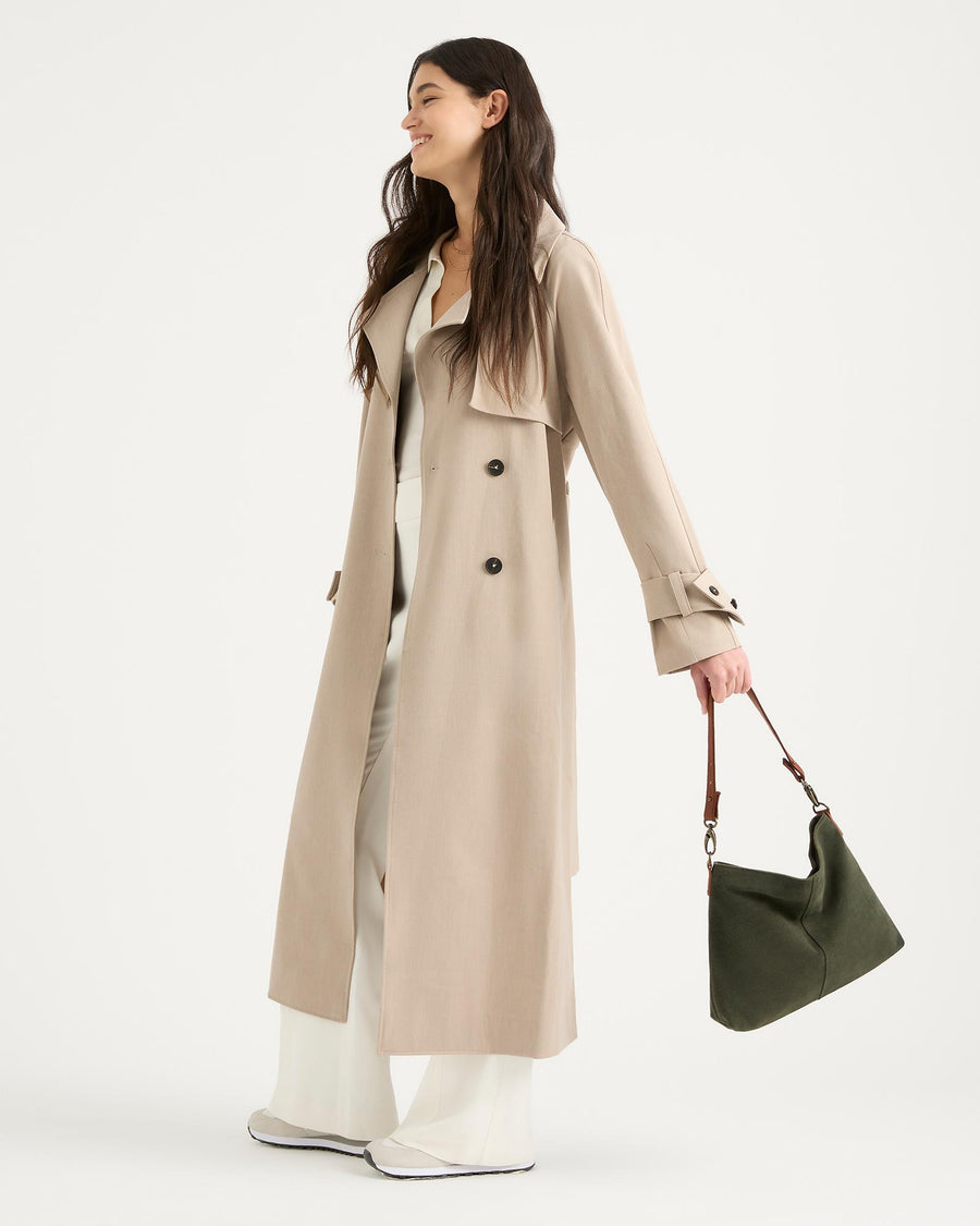 Suede Messenger - Olive