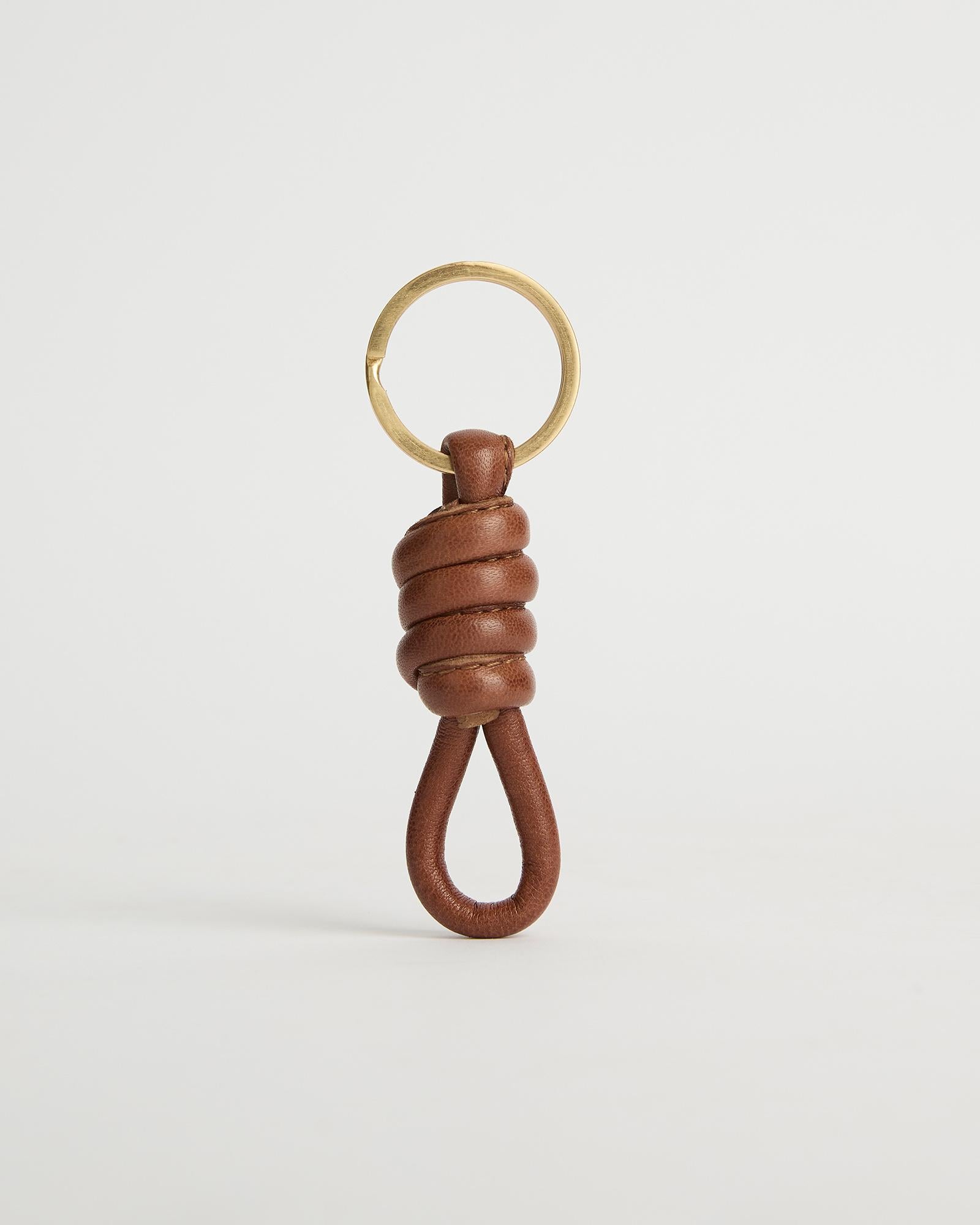 Clover Key Ring Cognac