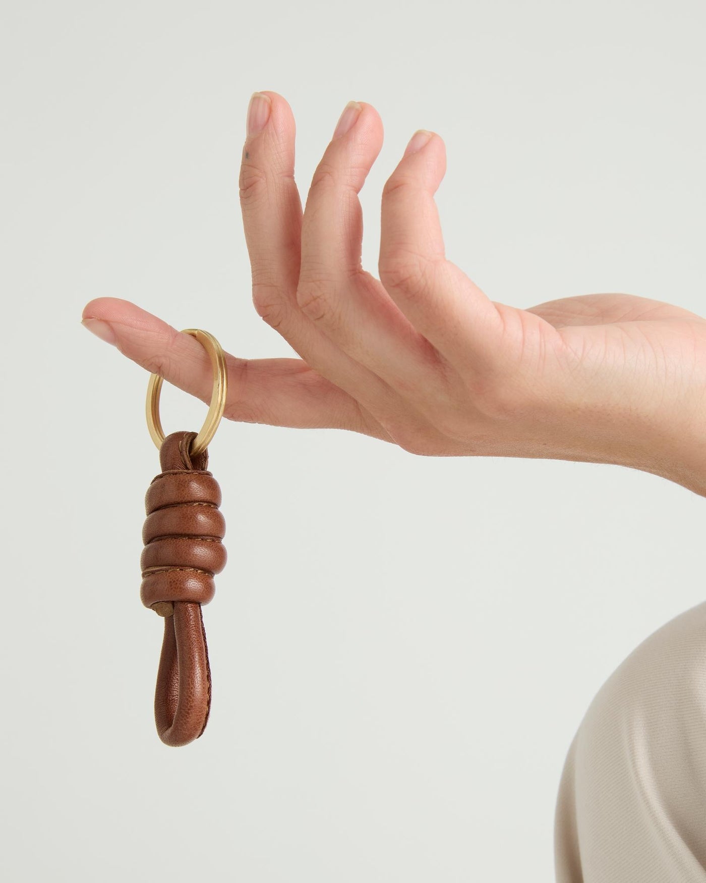 Clover Key Ring - Cognac