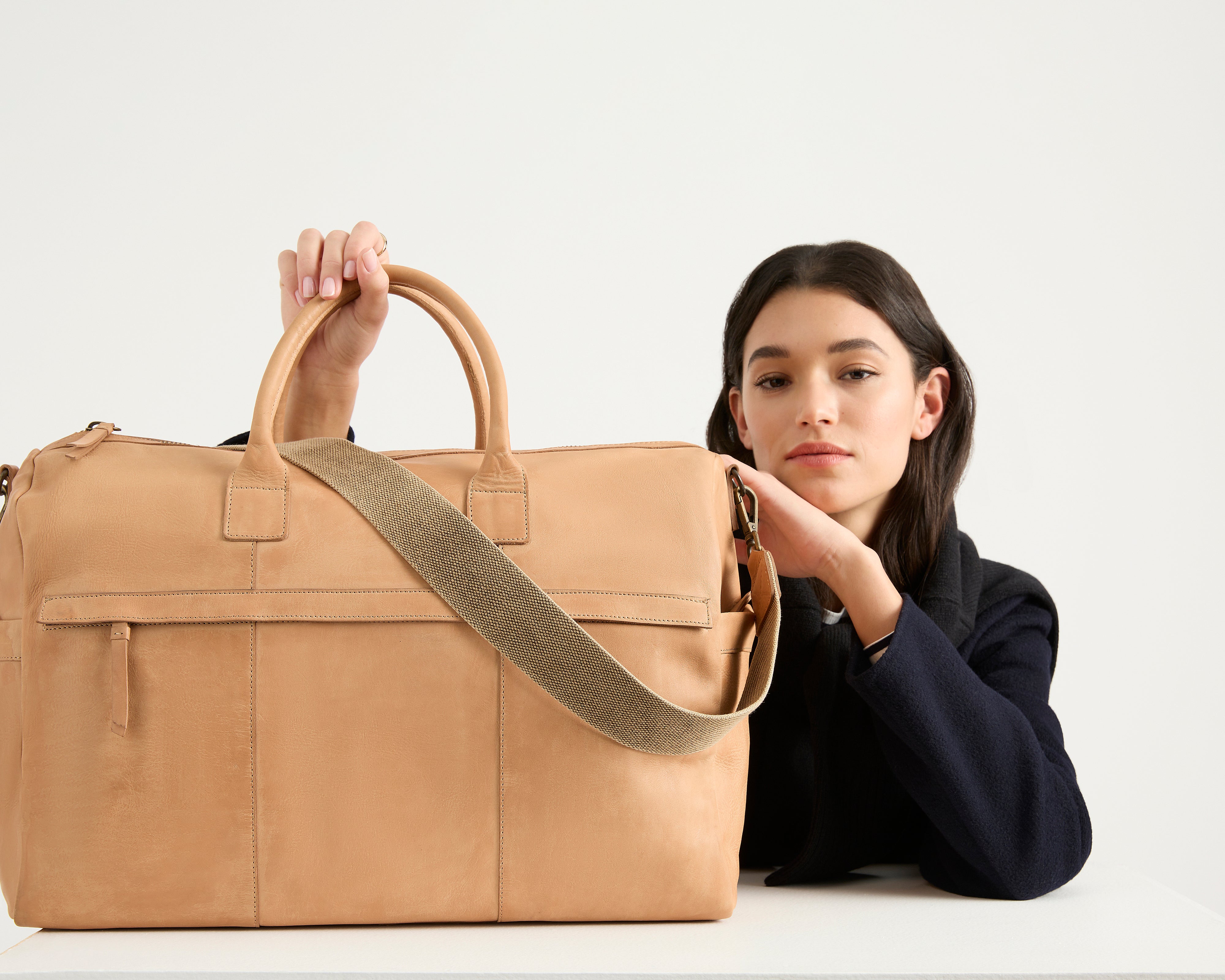 Tan travel best sale bag
