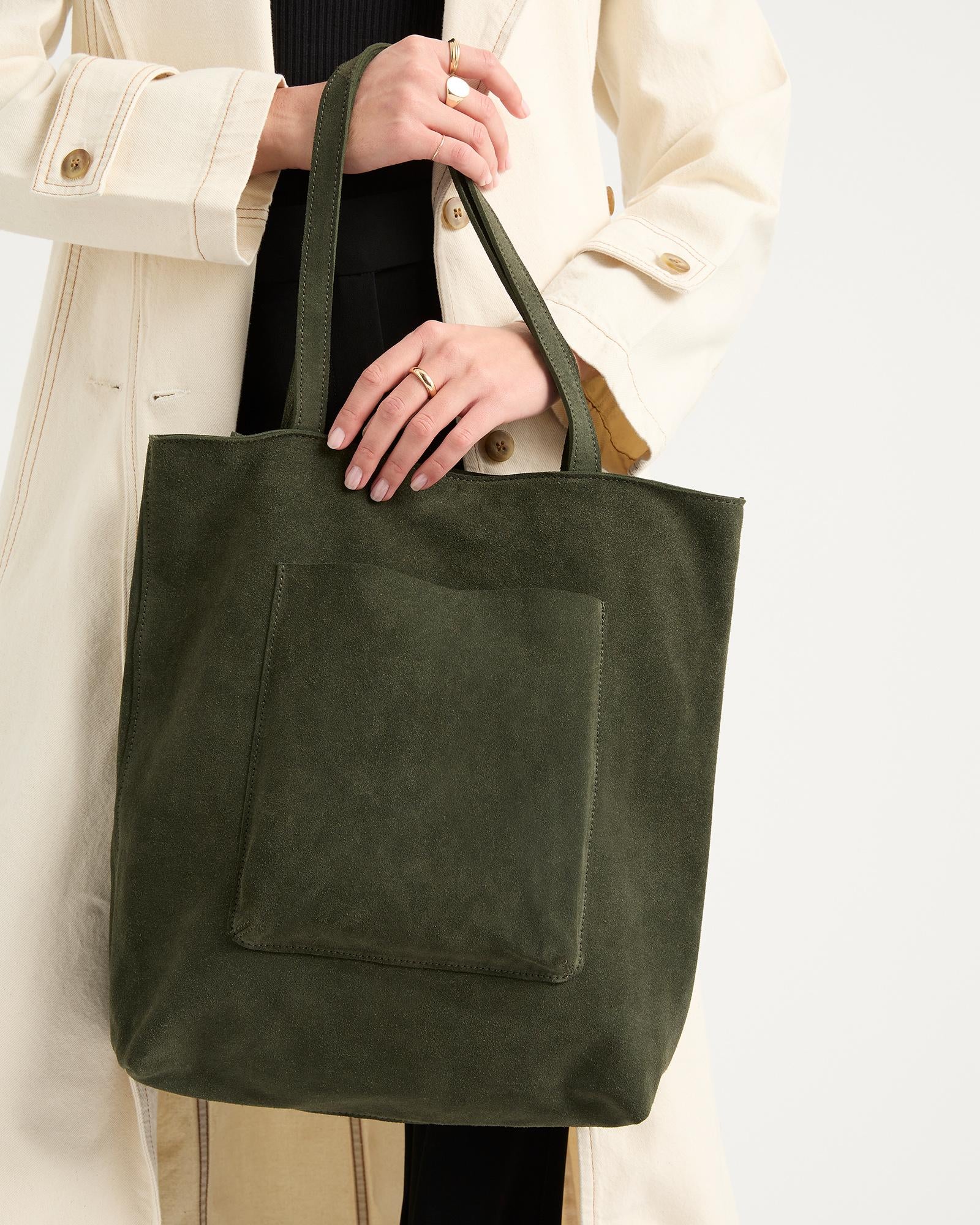 Suede Everyday Tote Olive