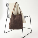 Cabas en daim chocolat