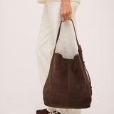 Cabas en daim chocolat