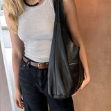 Unlined Slouchy Black